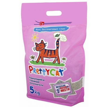 PrettyCat Euro Mix / Наполнитель для кошачьего туалета ПриттиКэт Евро Микс Бентонитовый Комкующийся с ароматом Алоэ 5 кг