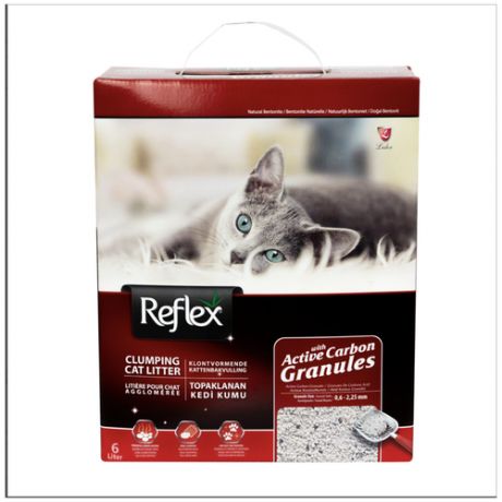 Reflex наполнитель для кошачьих туалетов, сверхпрочное комкование 6 л
