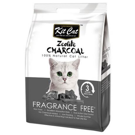 Комкующийся наполнитель Kit Cat Zeolite Charcoal Fragrance Free, 4 кг 4 кг