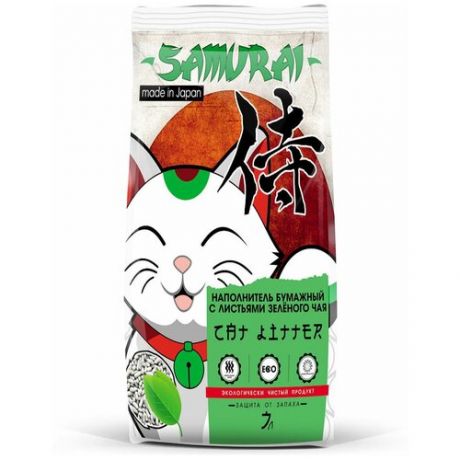 Наполнитель Samurai 7л бумажный с листьями зеленого чая