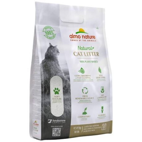 Комкующийся наполнитель Almo Nature Cat Litter 100% натуральный 2.3 кг