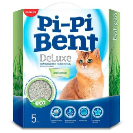 Pi-Pi Bent 00847 DeLuxe Fresh grass Наполнитель комкующийся 5 кг