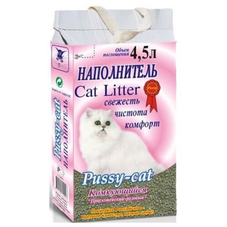 [79668] Pussy- cat 4.5л(1/3) комкующийся Прасковейский розовый наполнитель. 1/201, 79668 (2 шт)