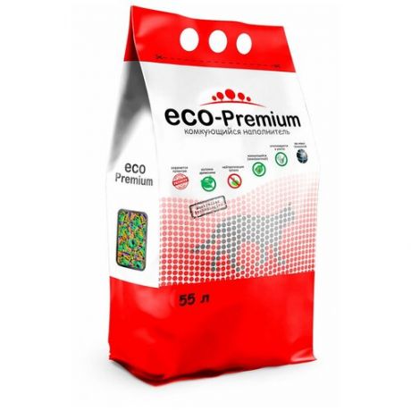 ECO Premium Тутти-фрутти наполнитель древесный 20,2 кг 55 л