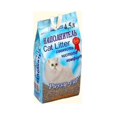 Pussy-Cat Впитывающий наполнитель, цеолитовый, 4,5л (Синий пакет), 2,8 кг, 26225 (2 шт)