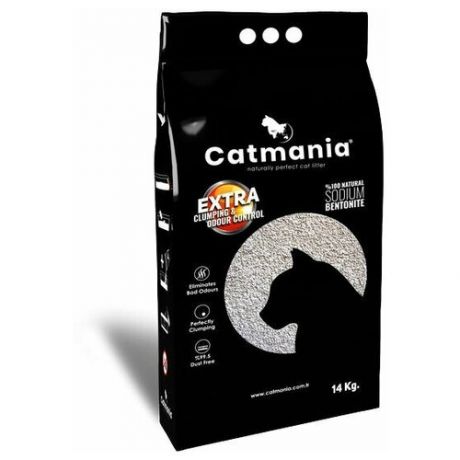 Catmania Extra Cat Litter (sodium) наполнитель для кошачьего туалета без запаха - 14 л