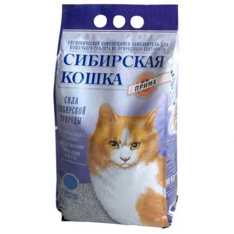 Наполнитель Сибирская кошка Прима Наполнитель для туалета кошек комкующийся 10 кг