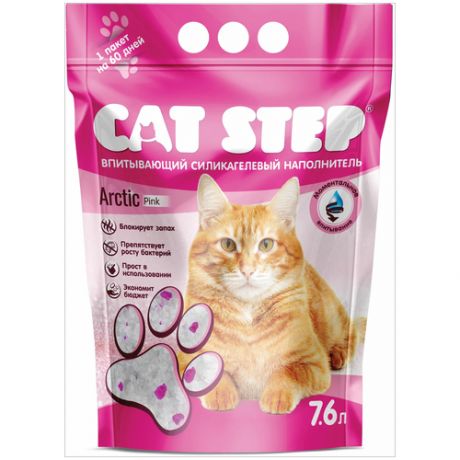 Впитывающий наполнитель Cat Step Arctic Pink, 7.6 3.3 кг 7.6 л