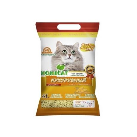 Homecat наполнитель кукурузный комкующийся наполнитель эколайн 6л 63016, 2,805 кг (2 шт)