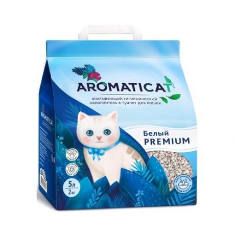 Aromaticat впитывающий наполнитель premium белый, 5л. , 2,000 кг (2 шт)