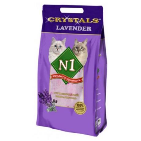 N1 силикагелевый наполнитель лаванда, 5л (crystals lavender): фиолетовый, 2,000 кг (2 шт)