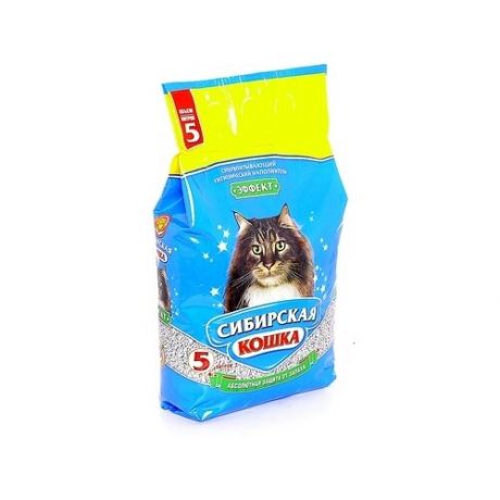 Сибирская кошка эффект: впитывающий наполнитель, 5л, 2,700 кг (2 шт)