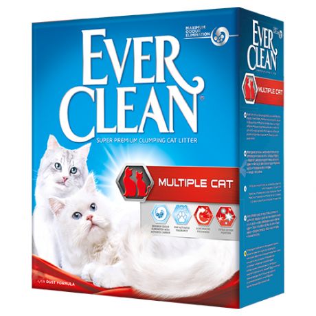 Комкующийся наполнитель Ever Clean Multiple Cat, 6 + 6 л 12 л