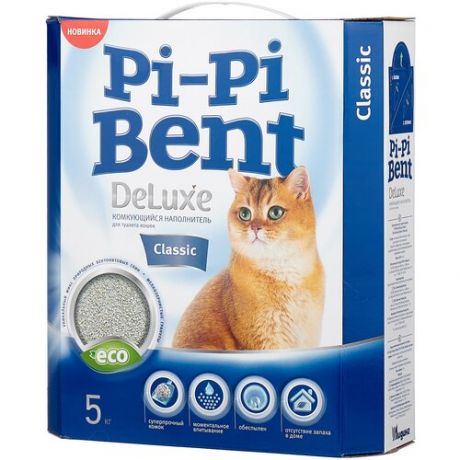 Pi-Pi-Bent - Комкующийся наполнитель "Делюкс Классик" (коробка) - 5 кг