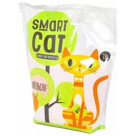 Впитывающий наполнитель Smart Cat силикагелевый Апельсин, 7.6 л 3.3 кг 7.6 л