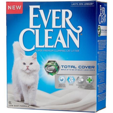 Комкующийся наполнитель Ever Clean Total Cover, 6 л 6 л