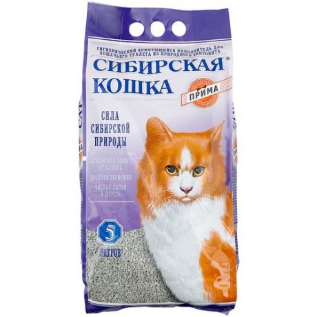 Комкующийся наполнитель Сибирская кошка Прима, 5 л 5 кг 5 л