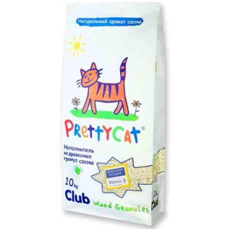 Впитывающий наполнитель PrettyCat Wood Granules, 10 кг 10 кг