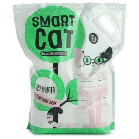 Smart Cat - Силикагелевый наполнитель для чувствительных кошек без аромата (10 л) - 4,37 кг