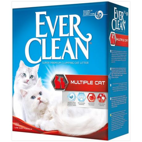 Комкующийся наполнитель Ever Clean Multiple Cat, 10 л 10 кг 10 л
