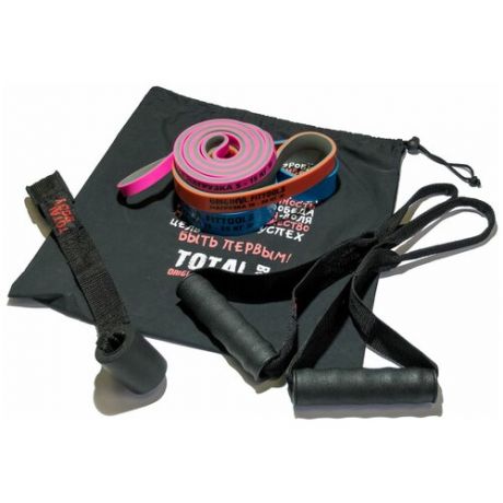 Набор Original FitTools из трех двуцветных эспандеров с аксессуарами в сумке