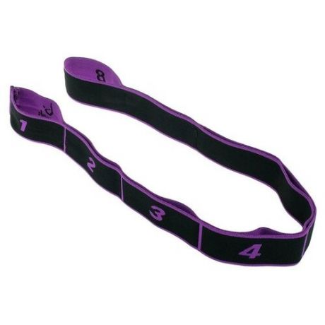 Резинка-эспандер с захватами для растяжки всех групп мышц 90 × 4 см, цвет фиолетовый
