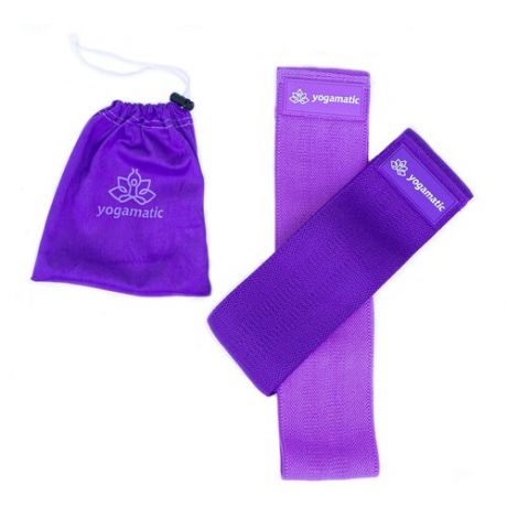Эспандер, тканевые фитнес ленты резинки для спорта премиум комплект (2 шт) + мешочек