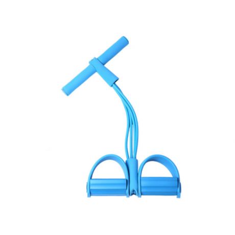 Трубчатый эспандер с петлями для ног и ручками (синий)