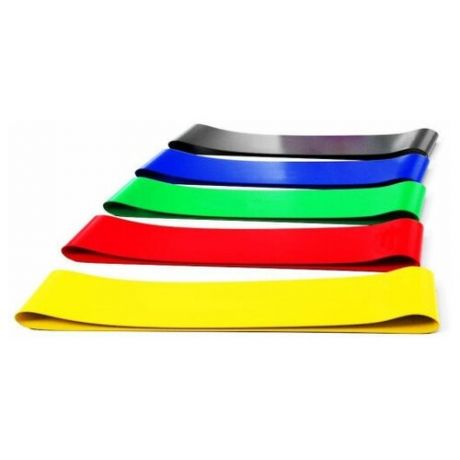 Набор резинок для фитнеса 5 шт. BARFITS мини-петли 25 х 5 см зеленый/синий/желтый/красный/черный