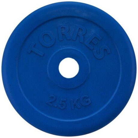 Диск обрезиненный TORRES PL50392, вес 2,5кг диаметр 25мм.