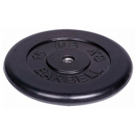 Диск MB BARBELL Barbell обрезиненный, черный, диаметр 26 мм, 15 кг