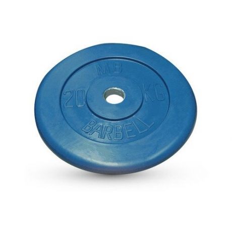 Диск обрезиненный MB Barbell d 31 мм цветной 20,0 кг (синий)
