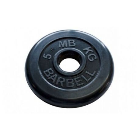 MB Barbell - Диск обрезиненный Стандарт d-51мм чёрный (5кг)