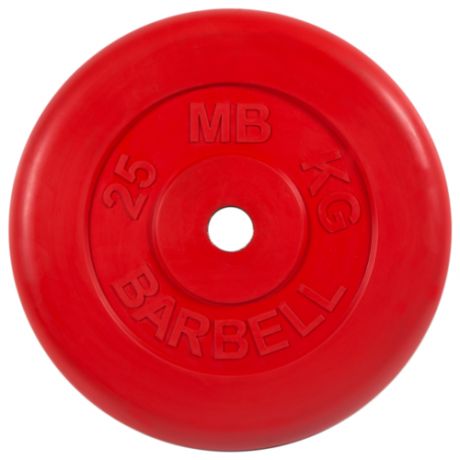 Диск обрезиненный MB Barbell 26 мм. 25 кг. красный "Стандарт"