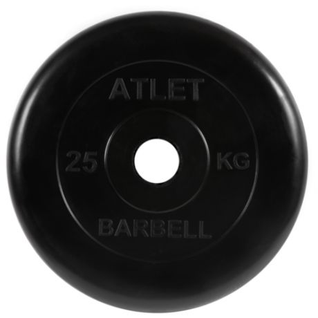 Диск MB BARBELL Barbell обрезиненный диаметр 51 мм, 25 кг, черный
