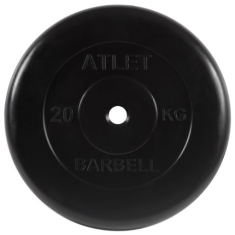 Диск MB BARBELL Barbell обрезиненный, черный, диаметр 26 мм, 20 кг