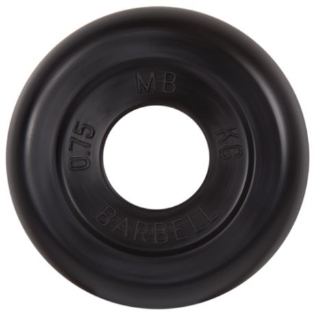 Диск обрезиненный черный MB Barbell Стандарт d-26mm 0,75кг