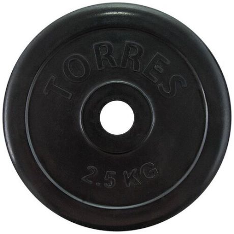 Диск TORRES 2.5 кг арт.PL50692, d.25мм, металл в резиновой оболочке, черный