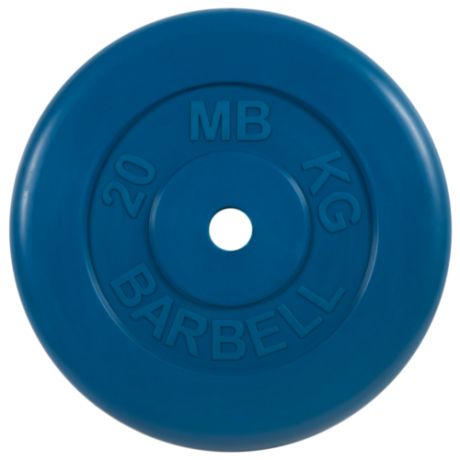 Диск обрезиненный MB Barbell 26 мм. 20 кг. синий "Стандарт"