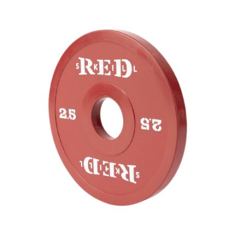 Диск для штанги соревновательный малый резиновый RED Skill 2,5 кг
