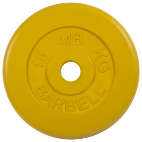 Диск олимпийский обрезиненный 15 кг, 51 мм Barbell MB-PltB51-15