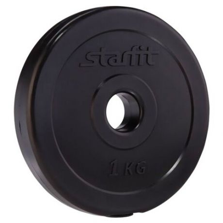 Диск STARFIT BB-203 1 кг, d=26 мм, черный, пластиковый