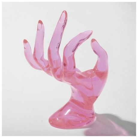 Подставка под украшения "Рука" 10,5*8*16 см, цвет розовый