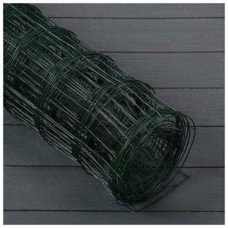 Сетка сварная, 1,8 × 10 м, ячейка 75 × 100 мм, d = 1,6 мм, металл с ПВХ покрытием, зелёная
