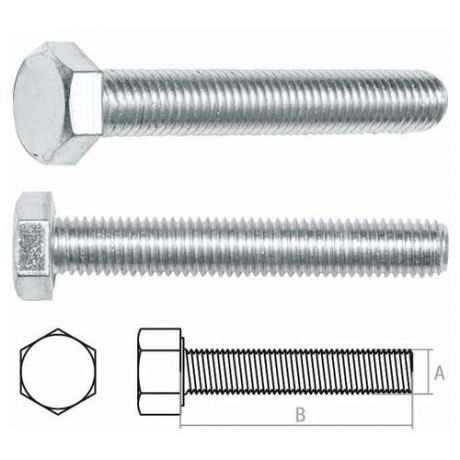 Болт М8х70 мм шестигр цинк, кл. пр. 5.8, DIN 933 (5 кг) STARFIX (SMV1-15523-5)