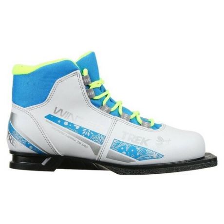 Trek Ботинки лыжные женские TREK Winter 3 NN75, цвет белый, лого синий, размер 35