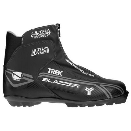 Ботинки лыжные TREK Blazzer Comfort NNN ИК, цвет чёрный, лого серый, размер 44