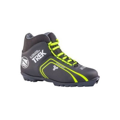 Лыжные ботинки TREK Level 1 NNN 33, черный/лайм неон