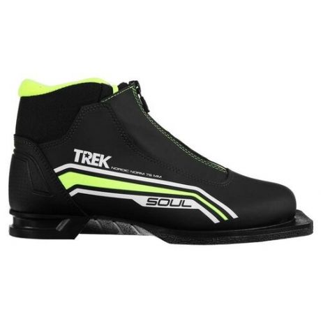 Trek Ботинки лыжные TREK Soul Comfort 1 NN75, цвет чёрный, лого лайм неон, размер 45