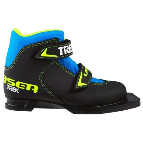 Trek Ботинки лыжные TREK Laser NN75 ИК, цвет чёрный, лого лайм неон, размер 35